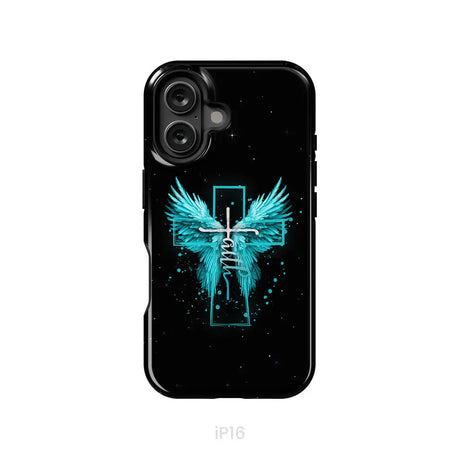 Faith Cross Wings Phone Case iPhone 16 / Tough Case