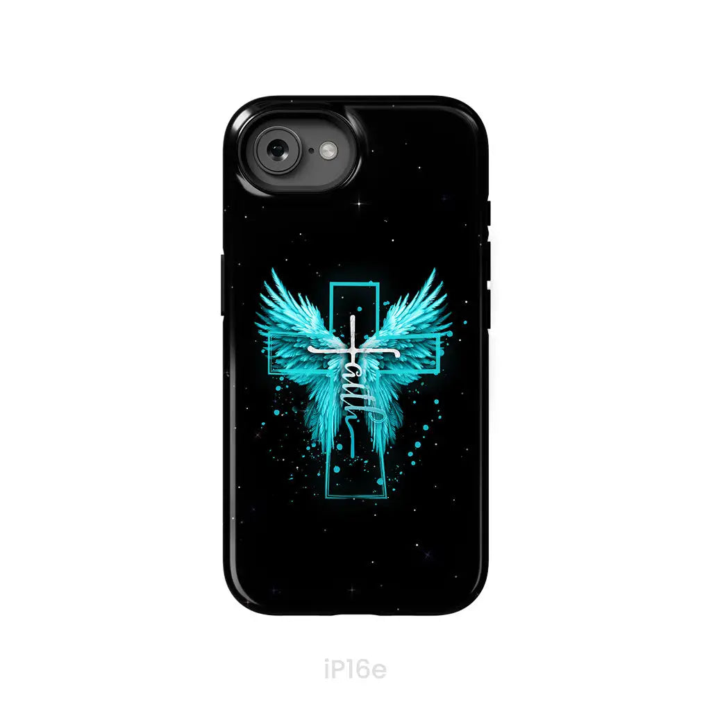Faith Cross Wings Phone Case iPhone 16e / Tough Case