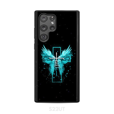 Faith Cross Wings Phone Case Samsung Galaxy S22 Ultra / Tough