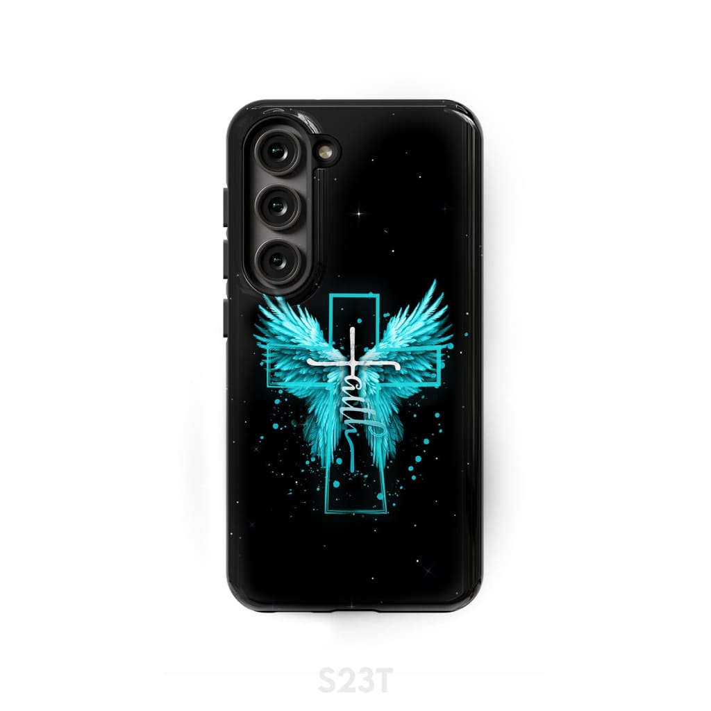 Faith Cross Wings Phone Case Samsung Galaxy S23 (Not for FE) / Tough