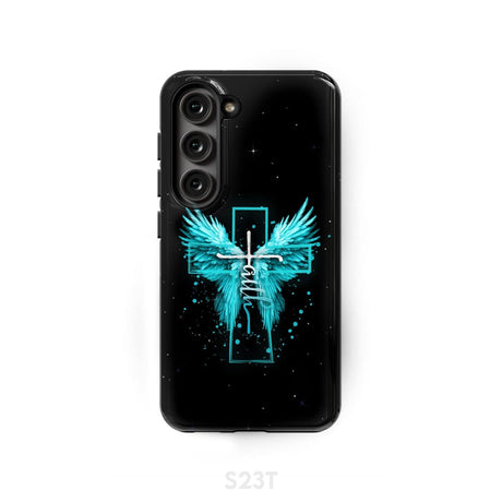 Faith Cross Wings Phone Case Samsung Galaxy S23 (Not for FE) / Tough