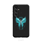 Faith Cross Wings Phone Case Samsung Galaxy S24 Plus / Tough