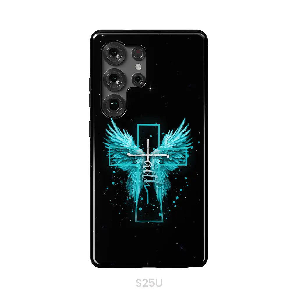 Faith Cross Wings Phone Case Samsung Galaxy S25 Ultra / Tough Case