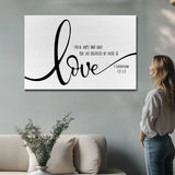 Bible verse wall art, faith-based Christian décor with rustic style, focused on love and Jesus.
