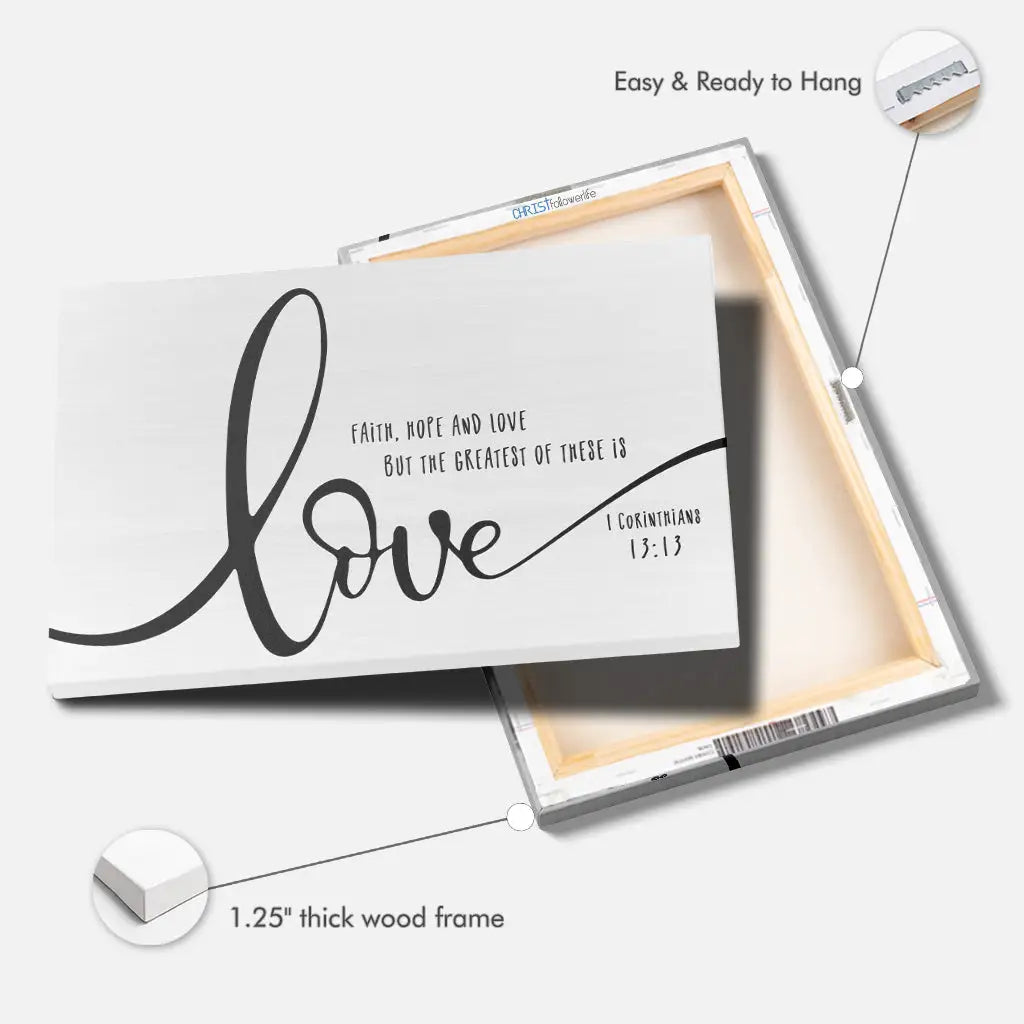 Faith-based Christian wall décor with Bible verse, Jesus-inspired love and religion canvas print.