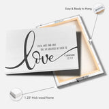 Faith-based Christian wall décor with Bible verse, Jesus-inspired love and religion canvas print.