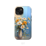 Faith Hope Love Butterflies Daisies in a Vase Phone Case iPhone 15 / Tough