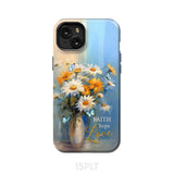 Faith Hope Love Butterflies Daisies in a Vase Phone Case iPhone 15 Plus / Tough
