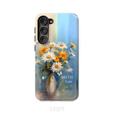 Faith Hope Love Butterflies Daisies in a Vase Phone Case Samsung Galaxy S23 Plus / Tough