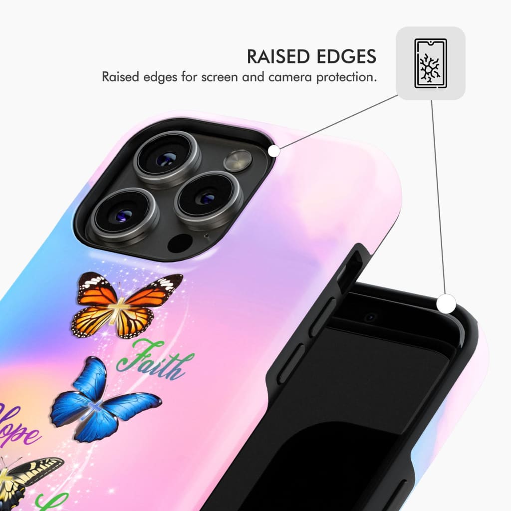 Faith Hope Love Butterfly Christian Phone Case