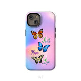 Faith Hope Love Butterfly Christian Phone Case iPhone 14 / Tough