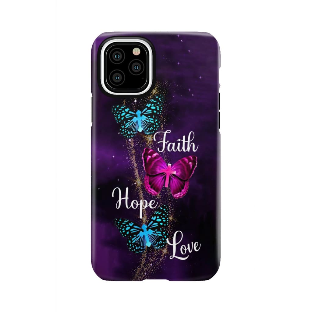 Faith Hope Love Butterfly with Cross Christian phone case iPhone 11 Pro / Tough