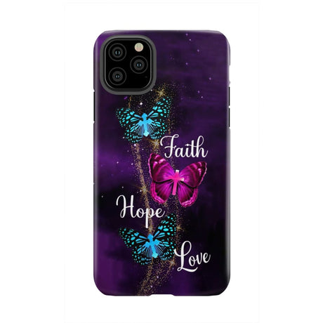 Faith Hope Love Butterfly with Cross Christian phone case iPhone 11 Pro Max / Tough