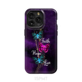 Faith Hope Love Butterfly with Cross Christian phone case iPhone 15 Pro Max / Tough