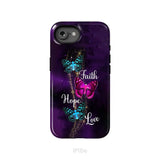 Faith Hope Love Butterfly with Cross Christian phone case iPhone 16e / Tough Case