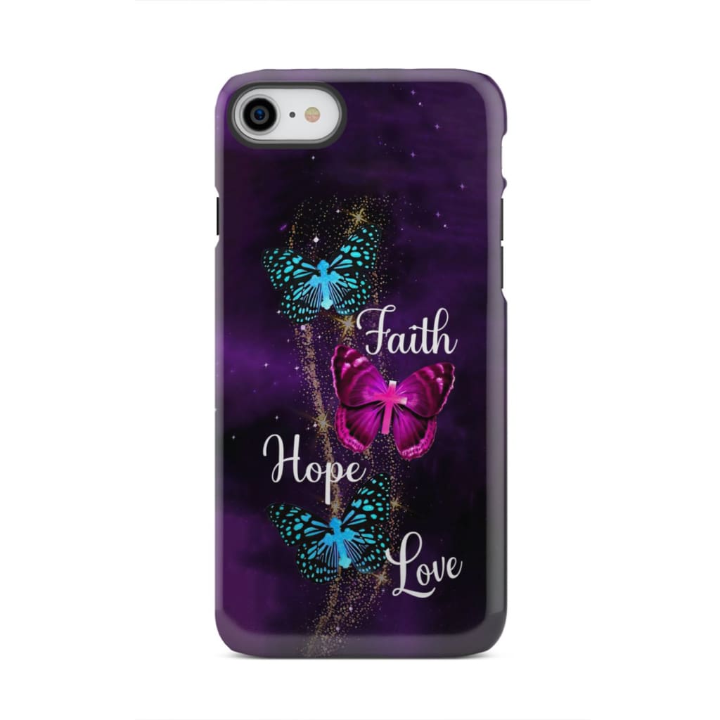 Faith Hope Love Butterfly with Cross Christian phone case iPhone 8 / Tough