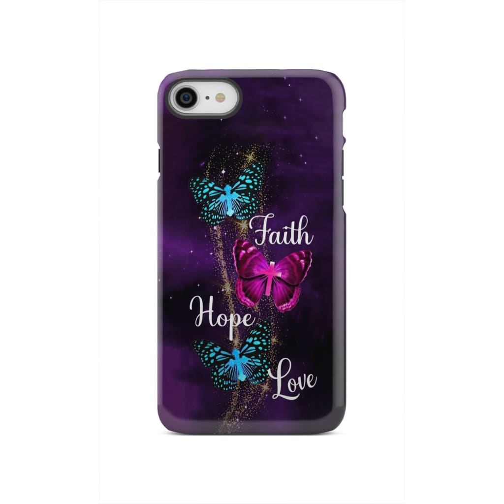Faith Hope Love Butterfly with Cross Christian phone case iPhone SE 2020 / Tough