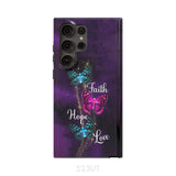 Faith Hope Love Butterfly with Cross Christian phone case Samsung Galaxy S23 Ultra / Tough
