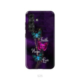 Faith Hope Love Butterfly with Cross Christian phone case Samsung Galaxy S25 / Tough Case