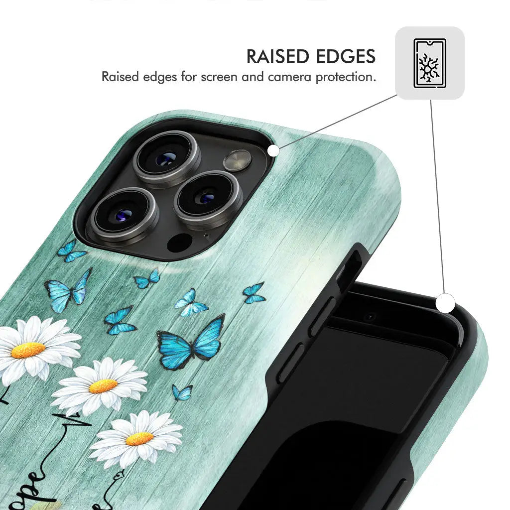 Faith Hope Love Daisy Butterfly Phone Case - Christian Phone Cases