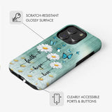 Faith Hope Love Daisy Butterfly Phone Case - Christian Phone Cases