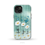 Faith Hope Love Daisy Butterfly Phone Case - Christian Phone Cases iPhone 15 Plus / Tough Case