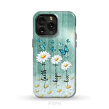 Faith Hope Love Daisy Butterfly Phone Case - Christian Phone Cases iPhone 15 Pro Max / Tough Case