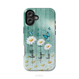Faith Hope Love Daisy Butterfly Phone Case - Christian Phone Cases iPhone 16 Plus / Tough Case