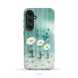 Faith Hope Love Daisy Butterfly Phone Case - Christian Phone Cases Samsung Galaxy S24 Plus / Tough Case