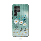 Faith Hope Love Daisy Butterfly Phone Case - Christian Phone Cases Samsung Galaxy S25 Ultra / Tough Case