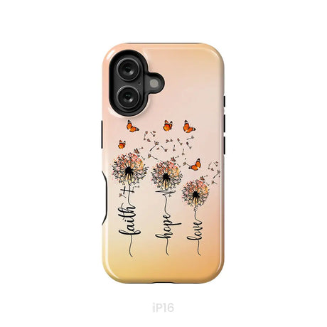 Faith Hope Love Dandelion Butterfly Phone Case iPhone 16 / Tough Case