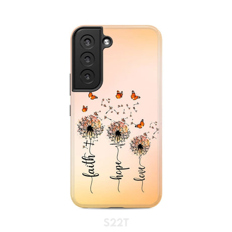Faith Hope Love Dandelion Butterfly Phone Case Samsung Galaxy S22 / Tough