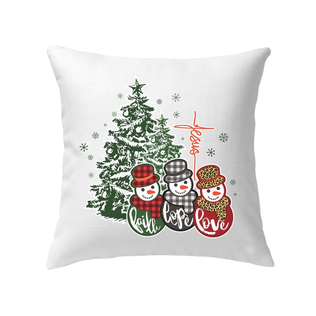 Christian Christmas Pillows, Faith hope love Jesus cross pillow