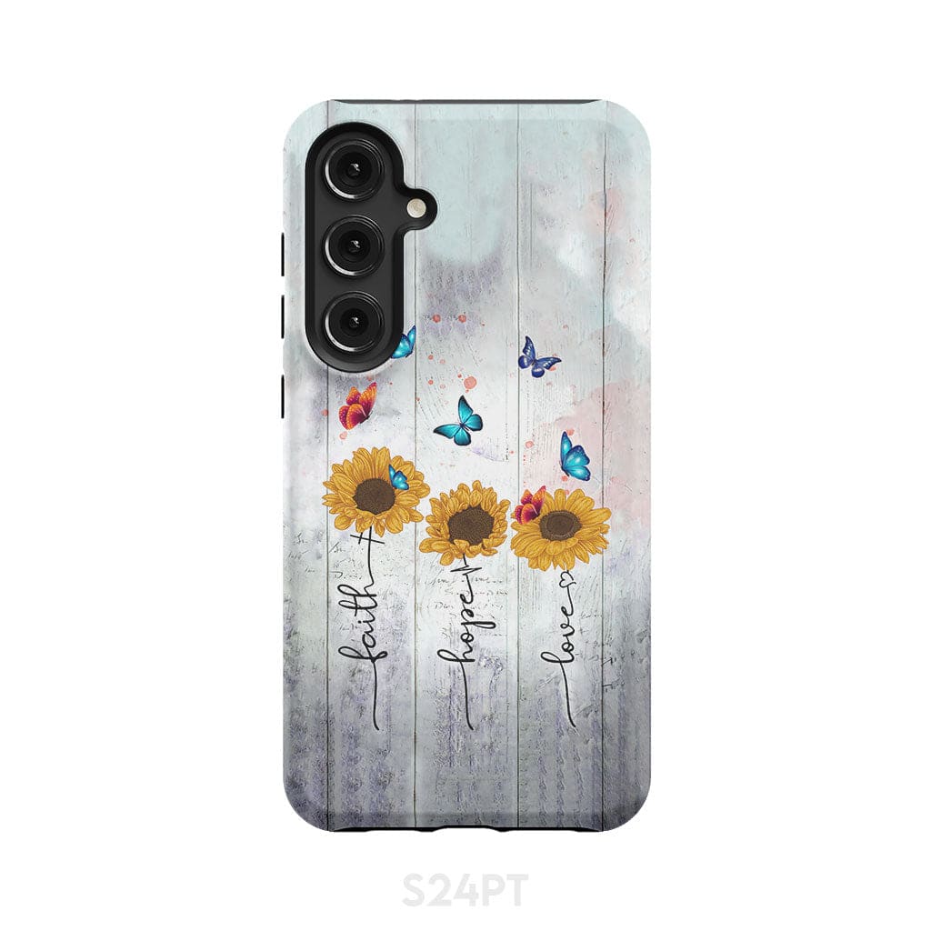 Faith Hope Love phone case Samsung Galaxy S24 Plus / Tough
