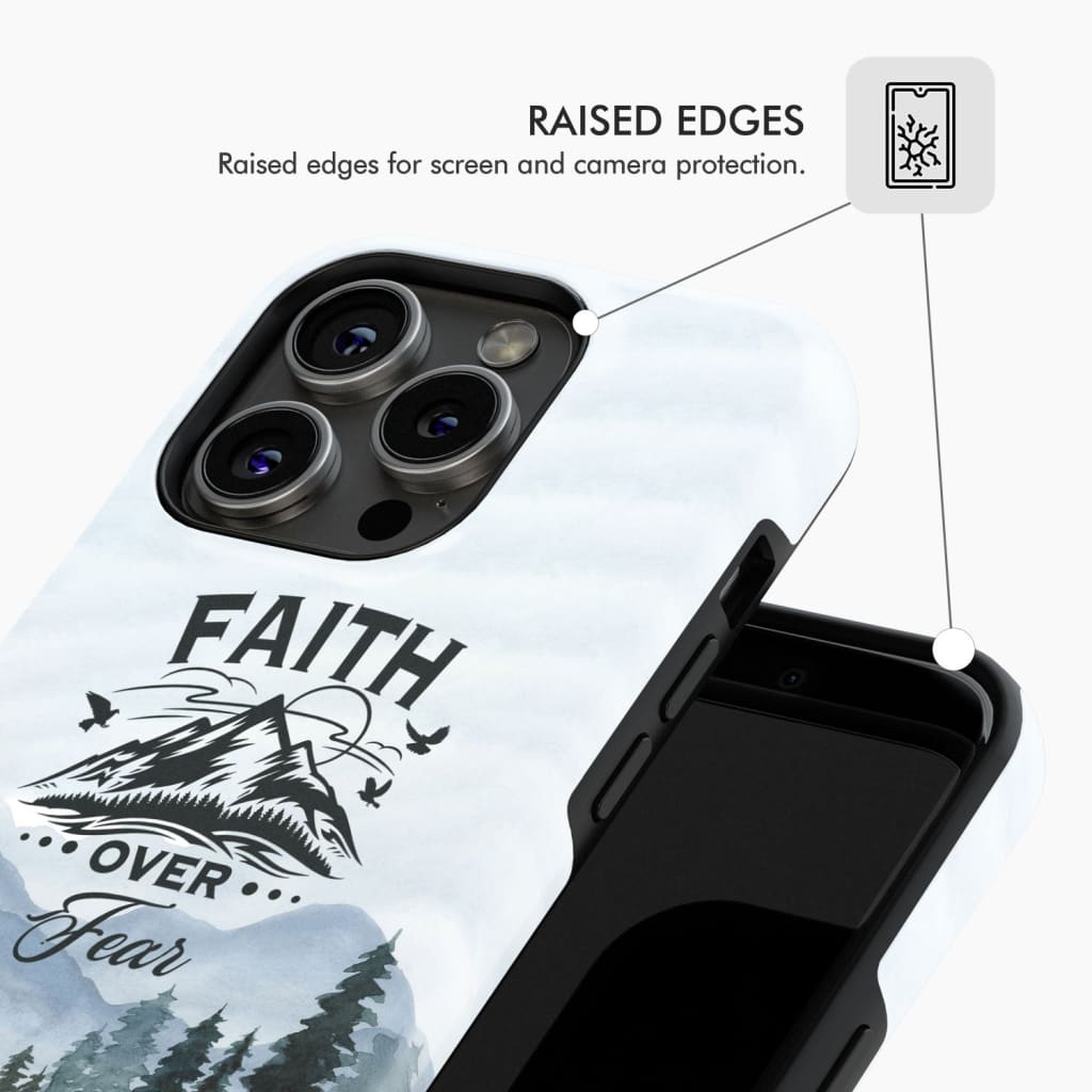 Faith over fear Mountain phone case