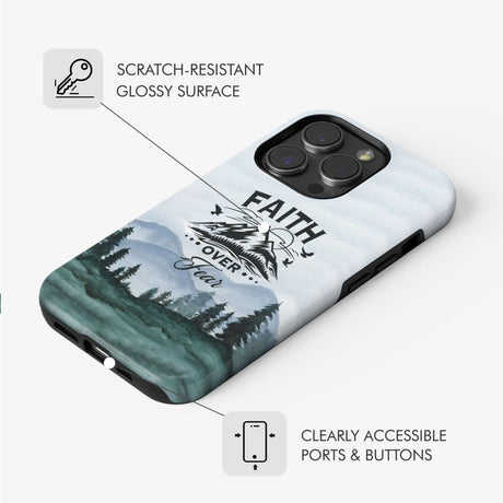 Faith over fear Mountain phone case