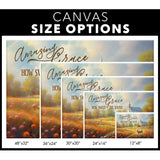 Country church and sheep field scene with "Amazing Grace How Sweet the Sound," perfect for faith-inspired decor / canvas size options.