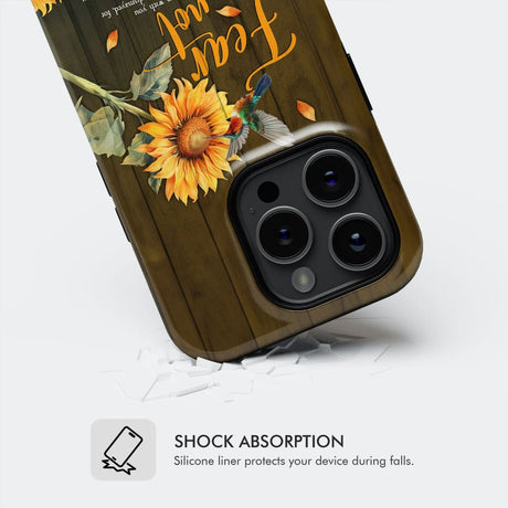 Fear Not for I Am With You Isaiah 41:10 Hummingbird Sunflower Phone Case