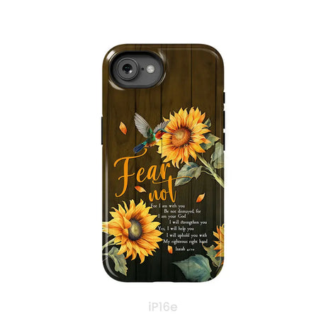 Fear Not for I Am With You Isaiah 41:10 Hummingbird Sunflower Phone Case iPhone 16e / Tough Case