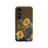 Fear Not for I Am With You Isaiah 41:10 Hummingbird Sunflower Phone Case Samsung Galaxy S24 / Tough
