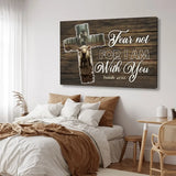 Religious wall art canvas with Isaiah 41:10, "Fear Not for I Am with You," featuring a cross, lost sheep, and Jesus, perfect for faith-filled home decor.