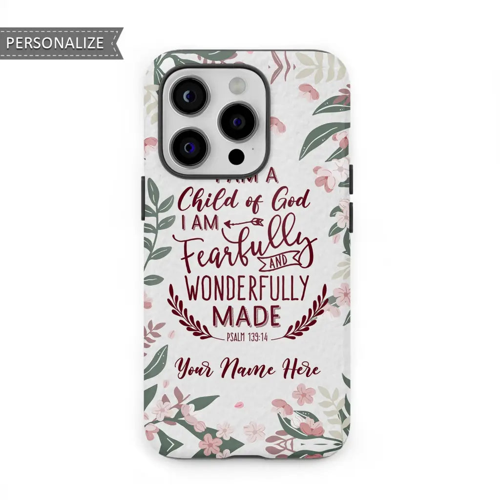 Fearfully and wonderfully made personalized name iPhone case