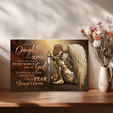 Christian gift canvas for women, faith-filled artwork about strength, identity, and Jesus.