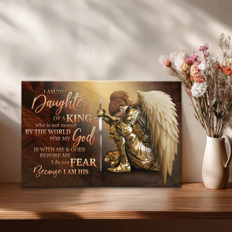 Christian gift canvas for women, faith-filled artwork about strength, identity, and Jesus.