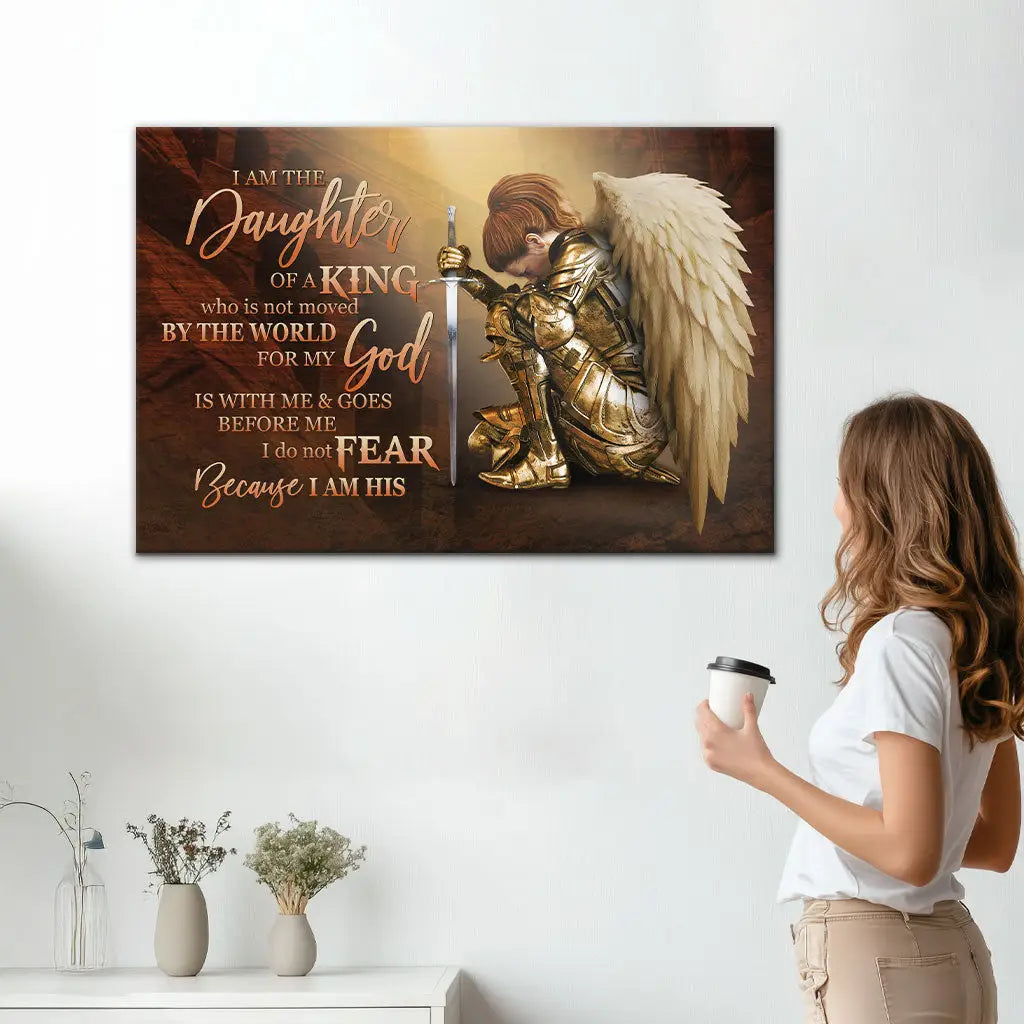 Female Warrior I Am The Daughter Of A King Canvas Wall Art