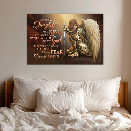 I Am the Daughter of a King wall art, empowering Christian décor with scripture theme for special occasions.