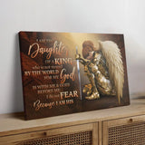 Christian wall art for women with faith quote, I Am the Daughter of a King canvas, inspirational gift of strength.