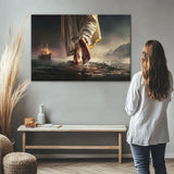 Find Peace in the Storm canvas, Christian décor featuring Jesus and scripture about trust and faith.