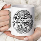 Fingerprint He Knows My Name Isaiah 43:1 Coffee Mug