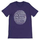 Fingerprint He knows my name Isaiah 43:1 Women’s t-shirt Team Purple / S
